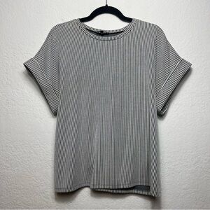 Express Striped Tie Front Short Sleeve Top